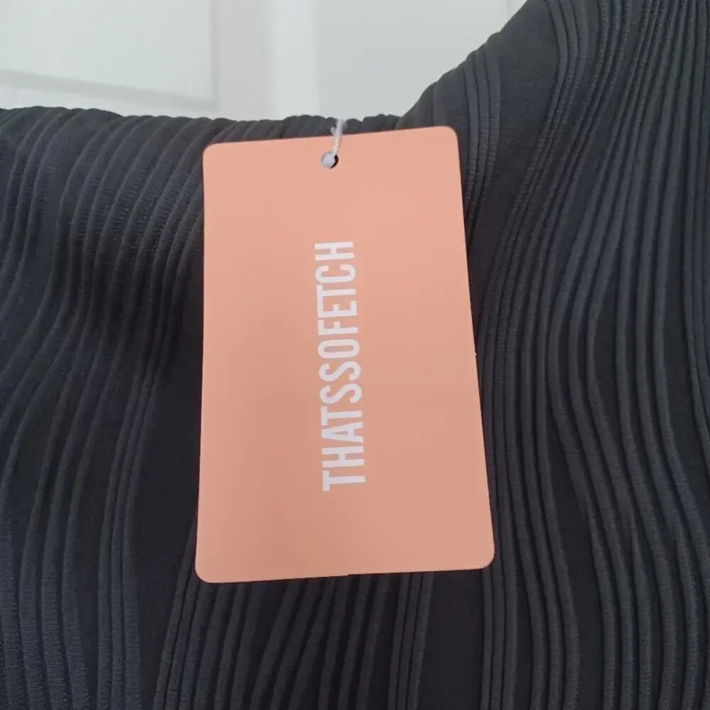 That's So Fetch Trami One Shoulder Cut Out Bodycon Midi Dress Black 8 NWT - Picture 11 of 13